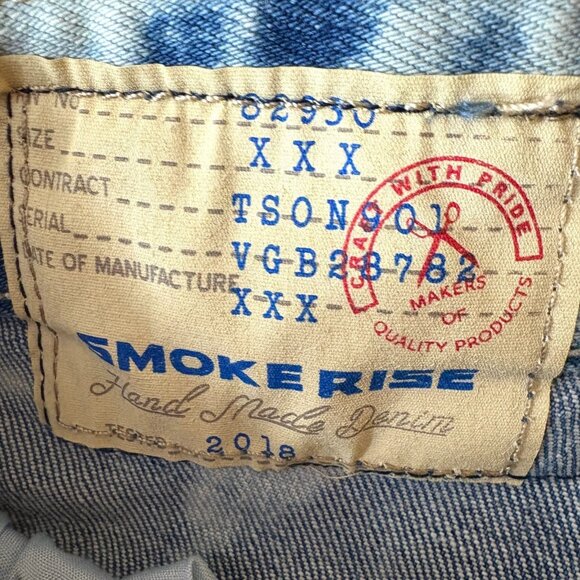 NEW Smoke Rise Mens Bleached Distressed Denim Jeans Slim Fit JP9233 Size 34/34 - Picture 11 of 13